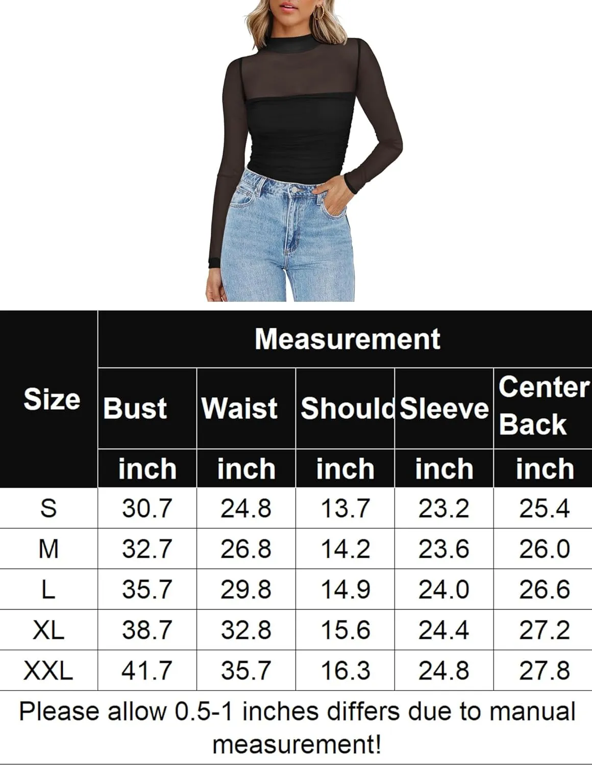 Zeagoo Women's Sexy Mock Turtle Neck Long Sleeve Sheer Tops